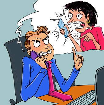 An argument between papa and mummy over the phone