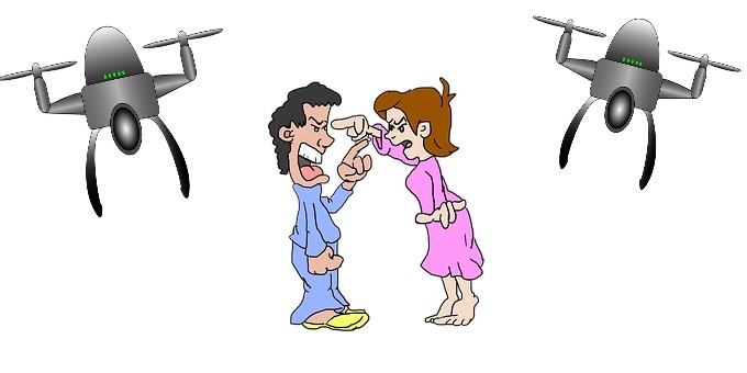 Husband and wife fighting it out